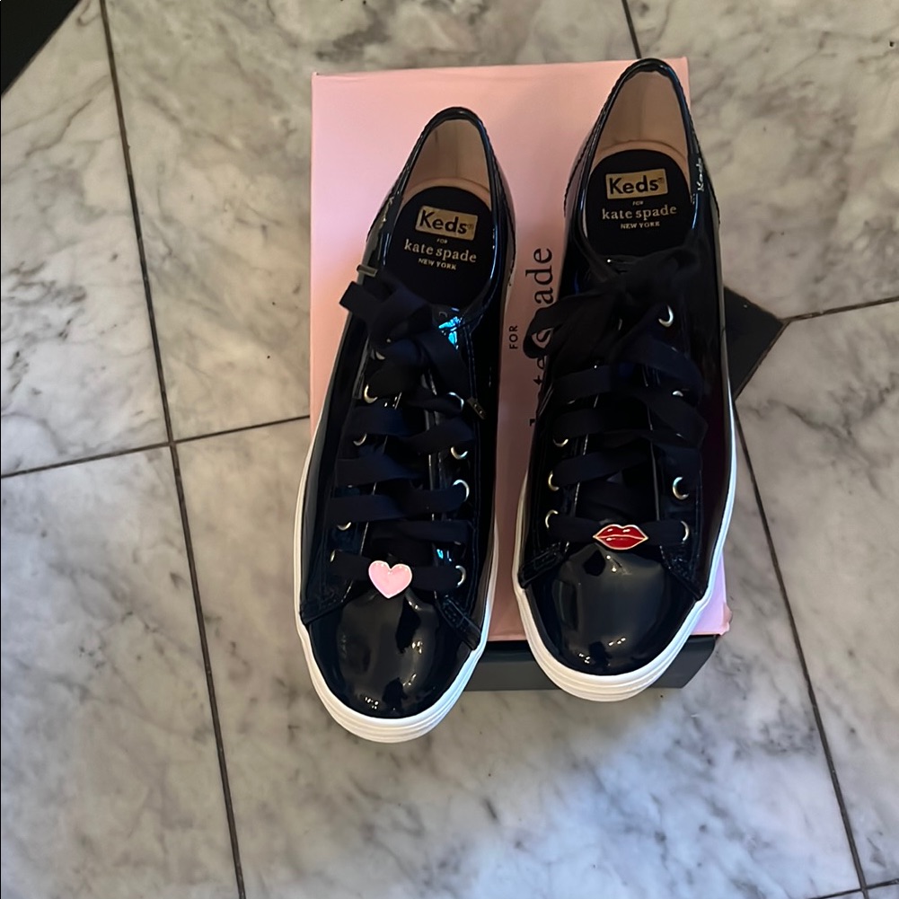 Keds X Kate Spade Black Patent Sneakers